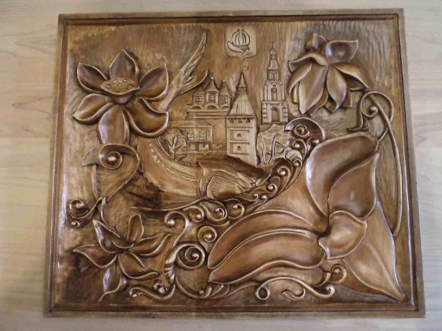 Панно резное охота