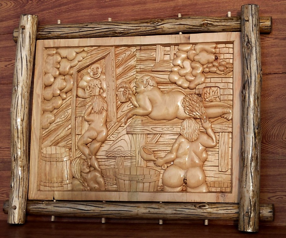 Дерево резное панно