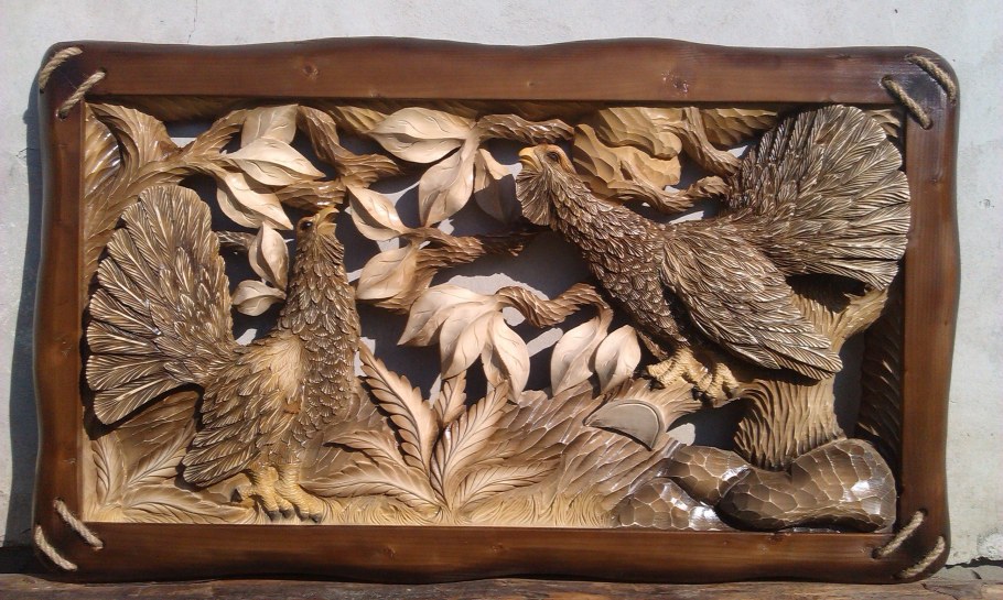 Резьба по дереву охотники на привале