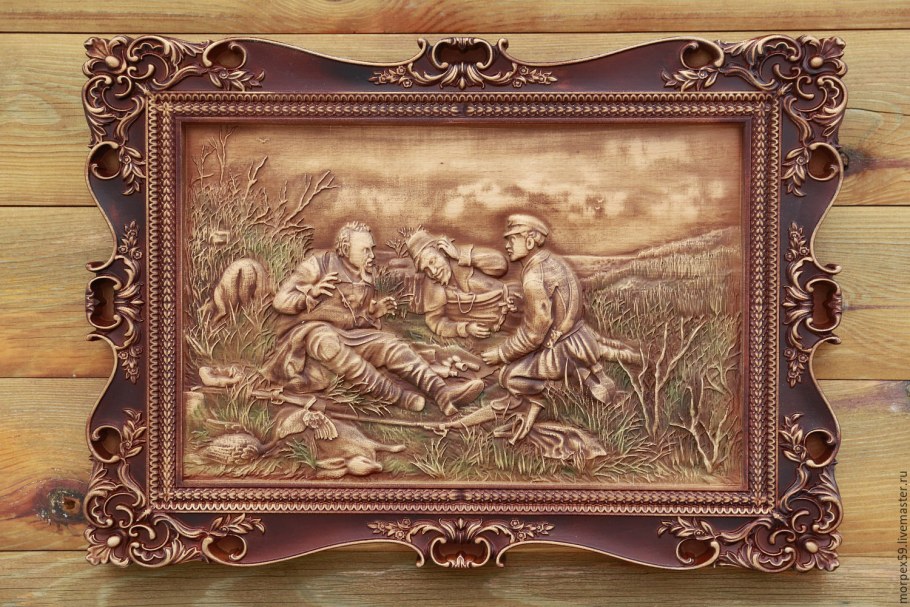 Лукоморье резное панно
