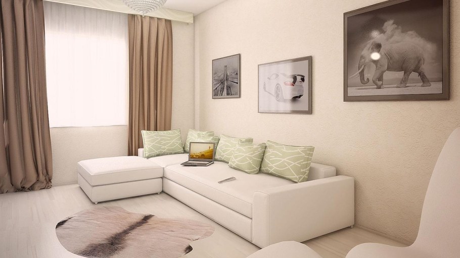 Гостиная в светлых тонах