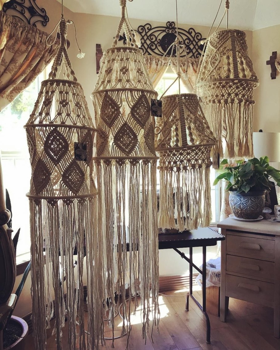 Абажур макраме бохо