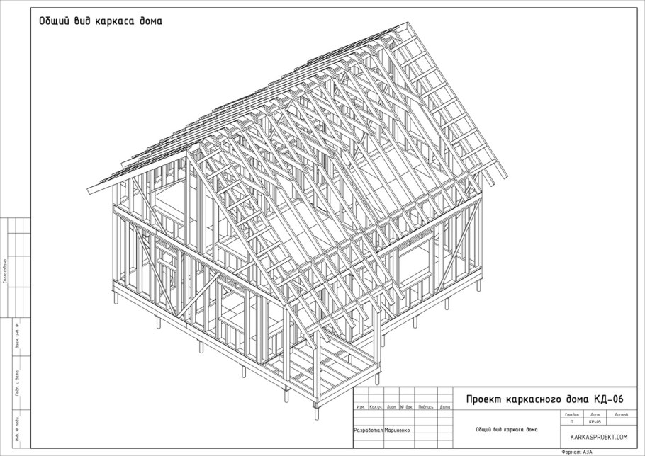 Каркасный домик 4х6 чертежи