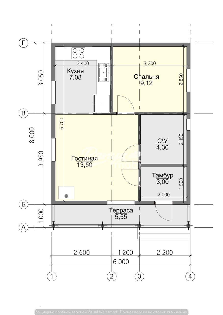 Схема обвязки каркасного дома 6 на 4