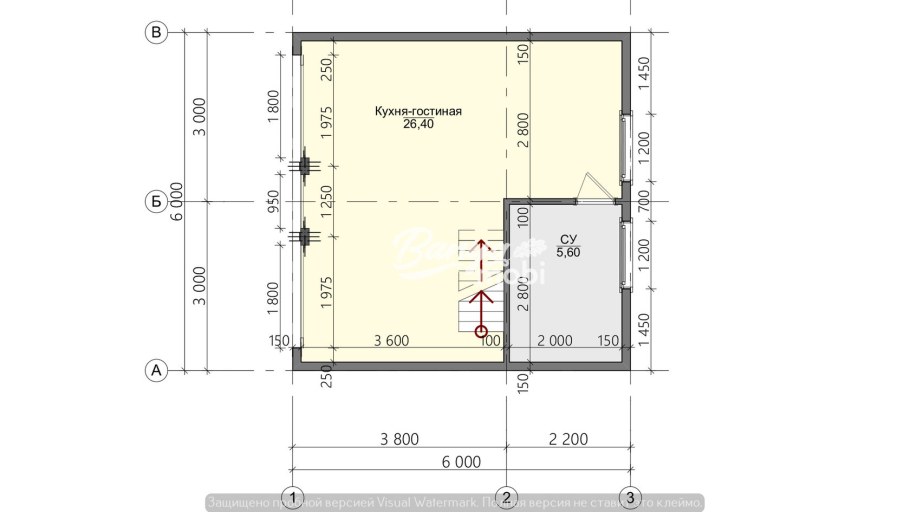 Чертежи каркасного дома 6х8