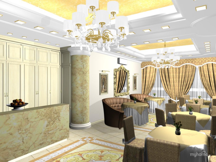 Зал современного ресторана