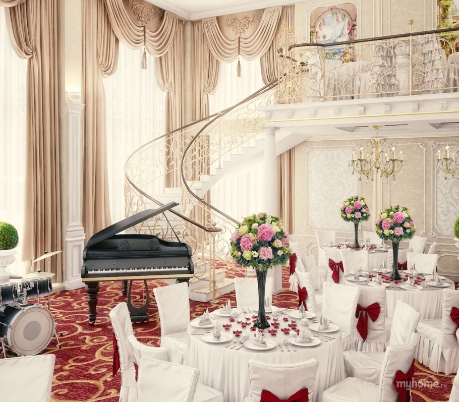 Интерьер банкетного зала в классическом стиле