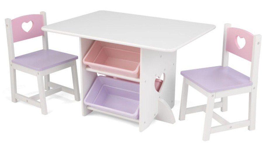 Набор детской мебели *Heart*(стол+2 стула+4 ящика) kidkraft