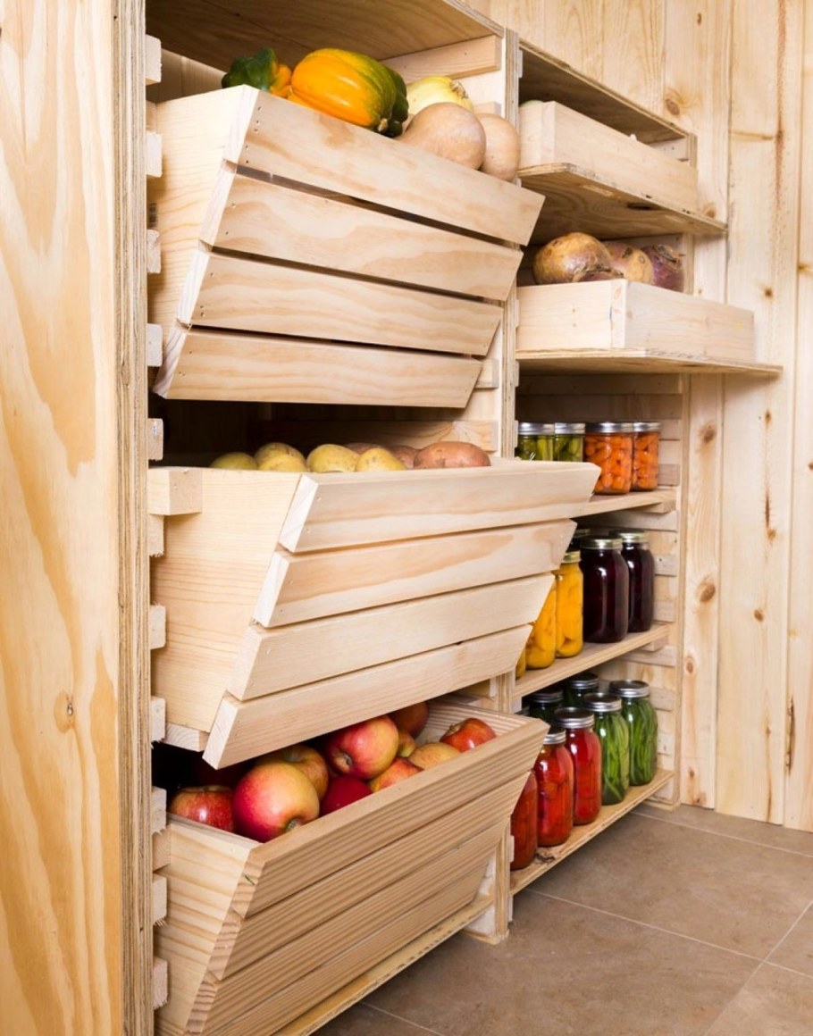 Ящики для хранения овощей в погребе