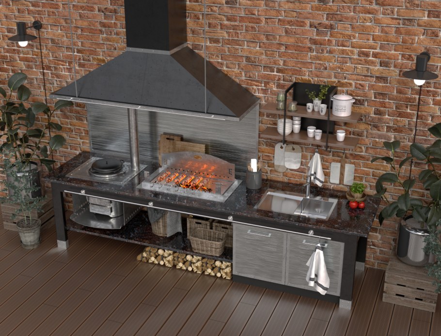 Мангальная зона гриль барбекю