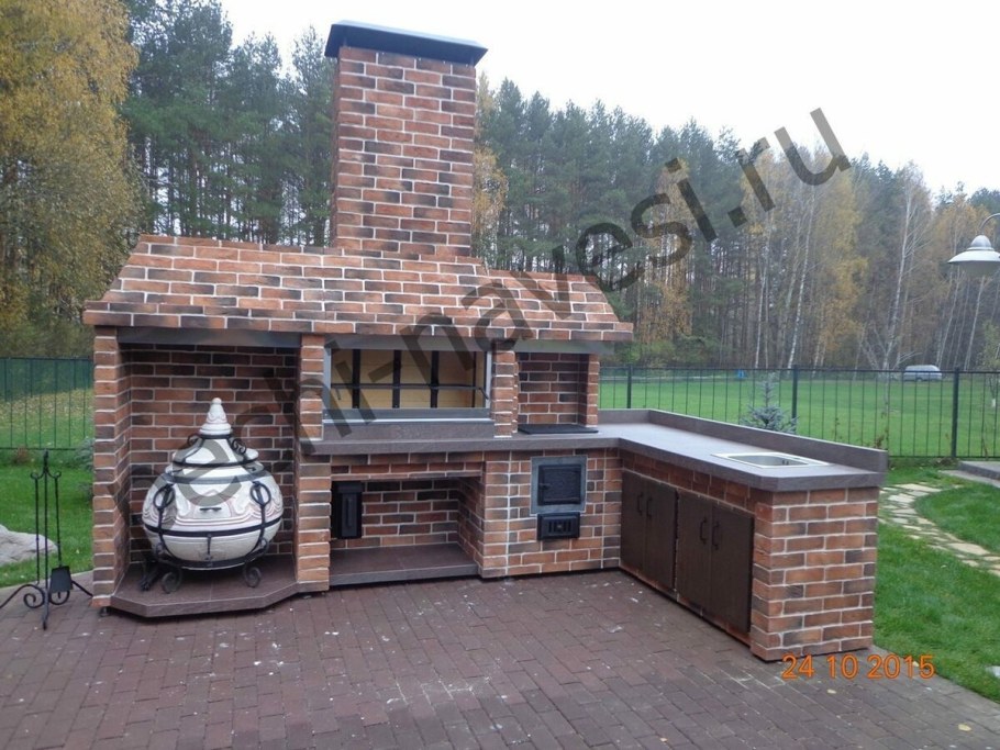 Комплекс барбекю мангал казан коптильная