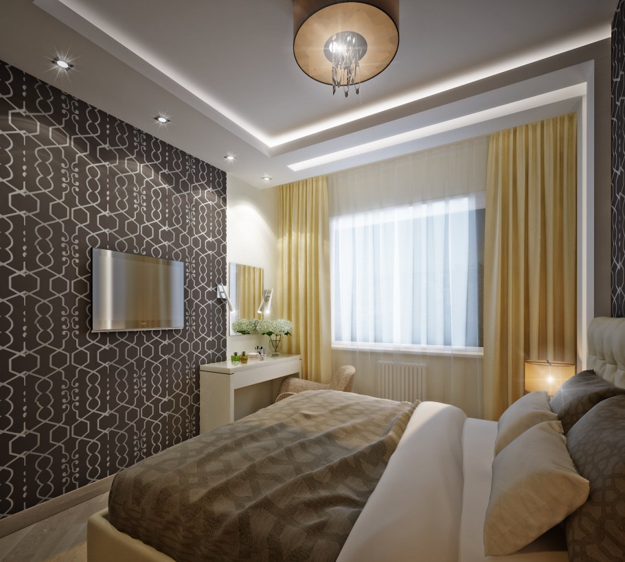 Стены в спальне варианты