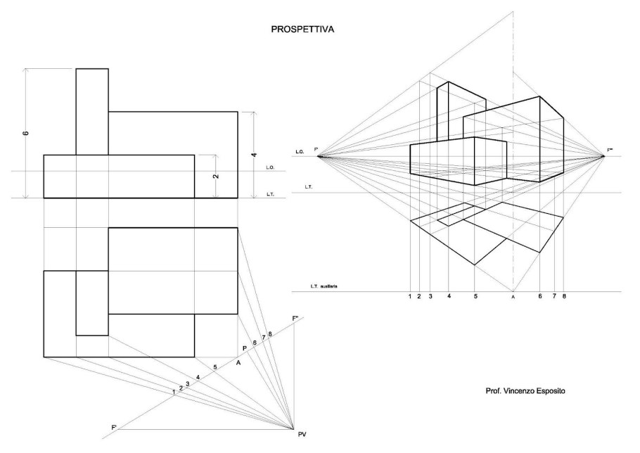 Перспектива здания Начертательная геометрия