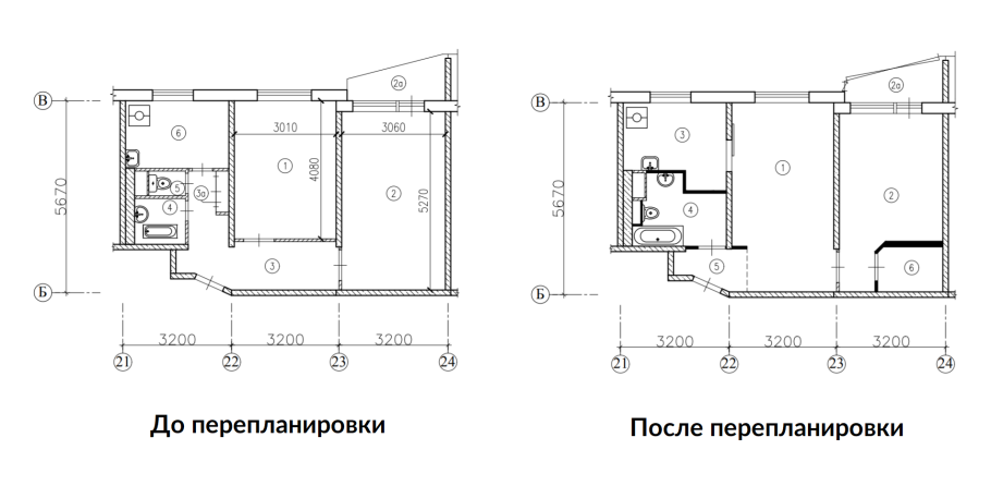 Перепланировка квартиры в панельном доме 1994 года строительства