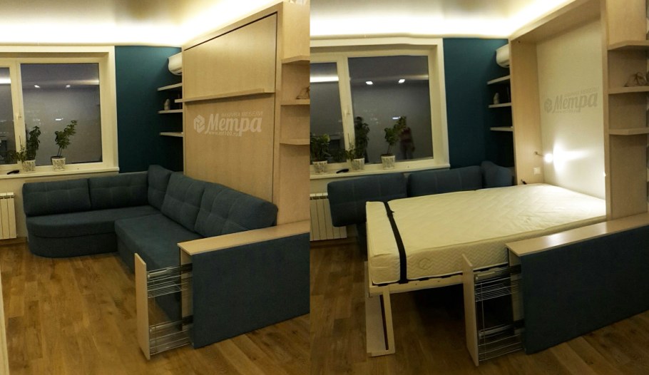 Шкаф кровать с угловым диваном