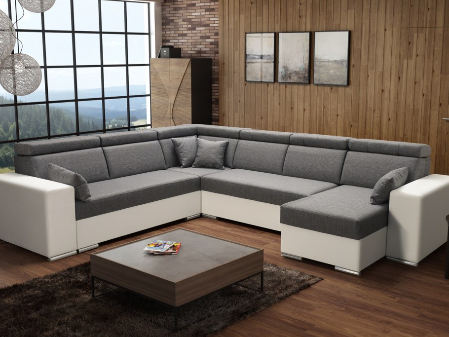 Кожаный коричневый диван угловой Честерфилд