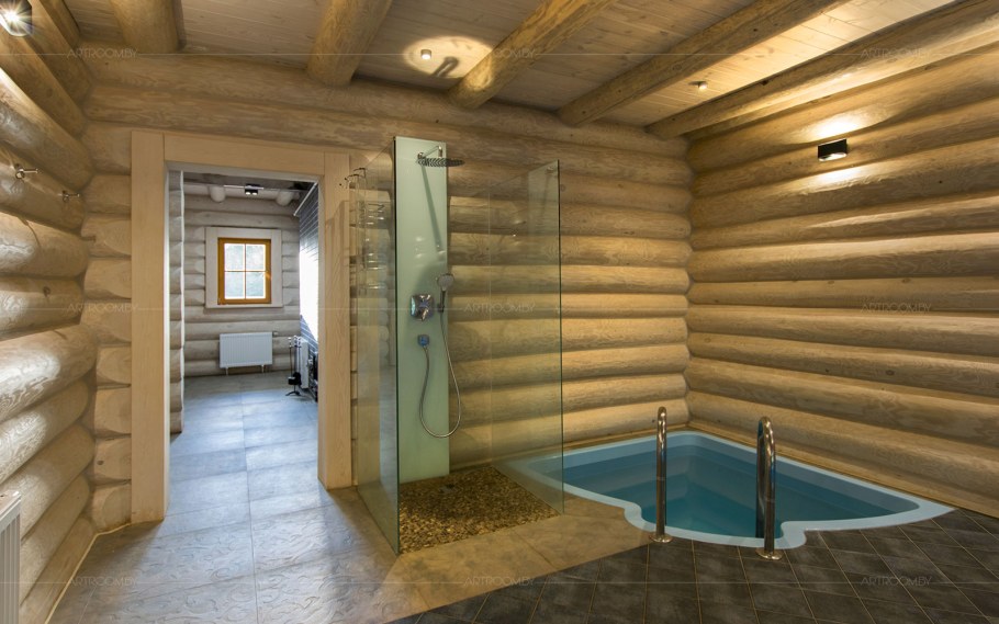 Душевая в деревянном доме