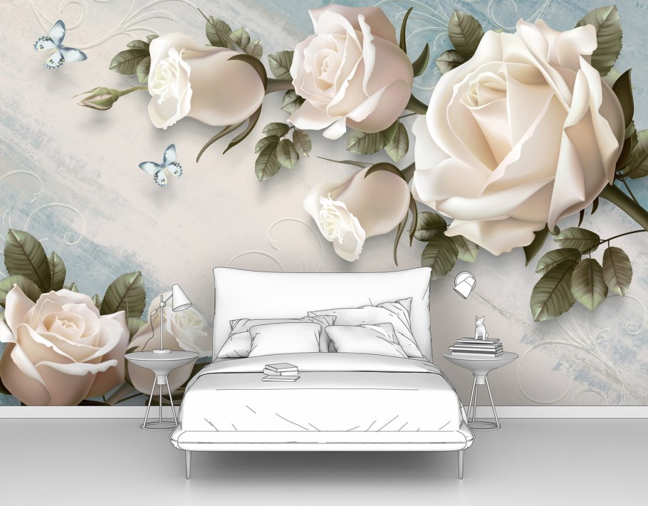 Фотообои крупные розы, арт: Dec_2074