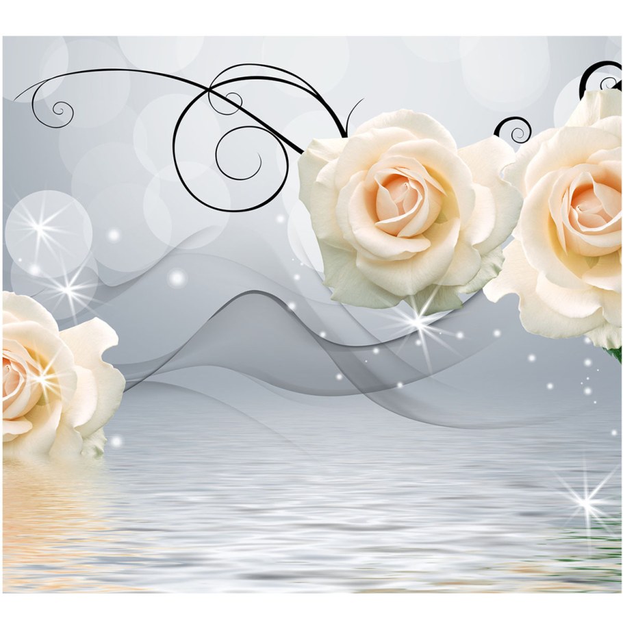 Фотообои розы над водой