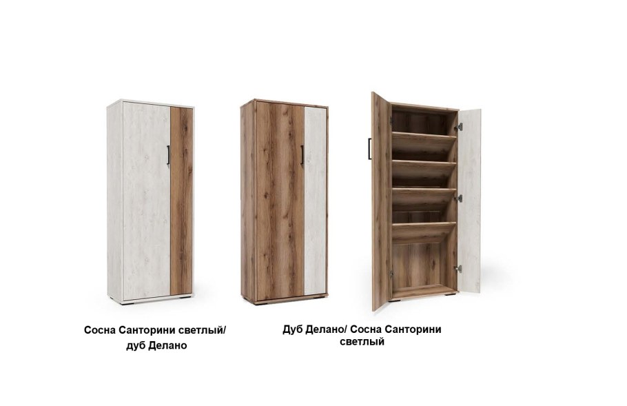 Прихожая № 4 дуб Делано белый SV мебель схема