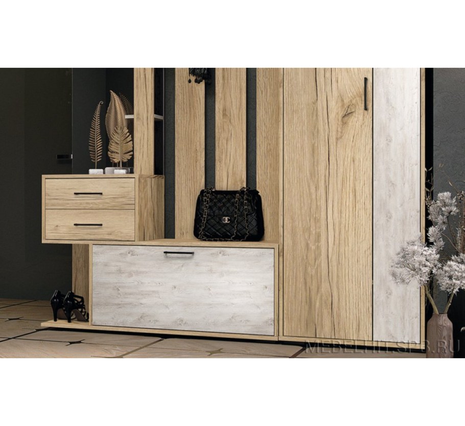 Прихожая Сканди сосна Санторини