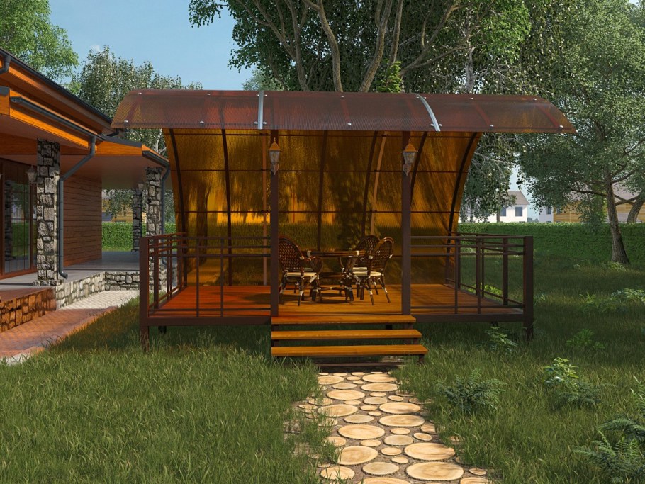 Беседка односкатная 3х4 закрытая