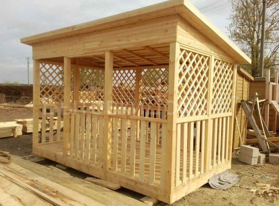 Беседка односкатная 3х3