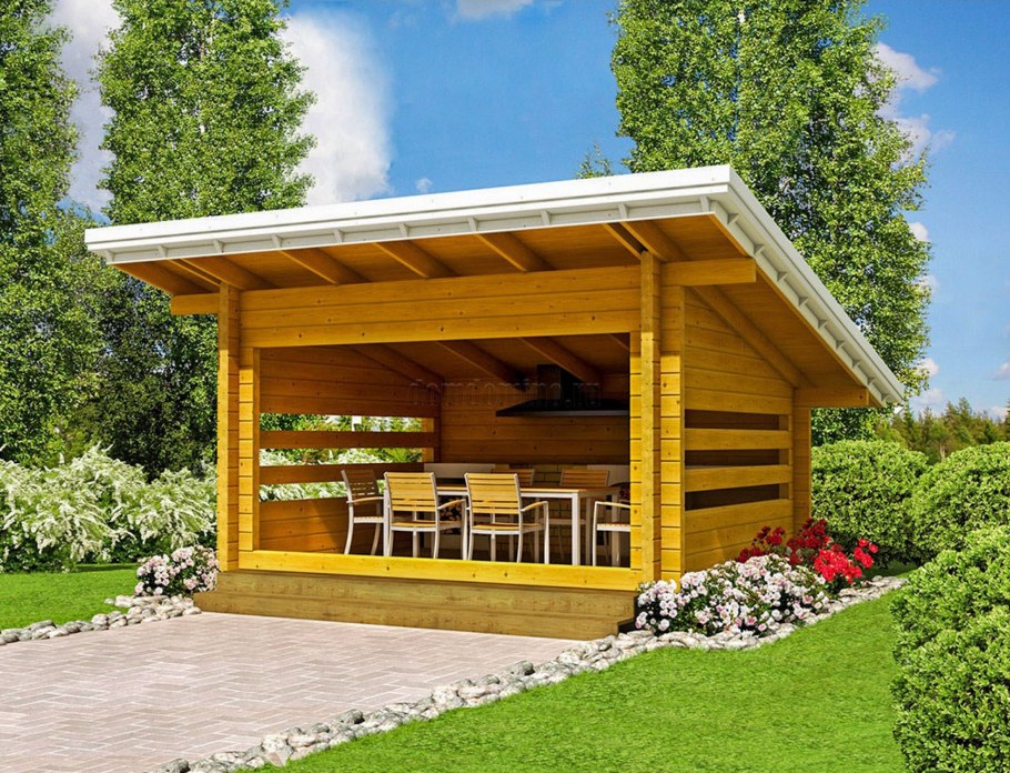 Беседка односкатная 3х4