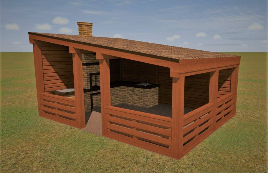 Односкатная беседка 4х5