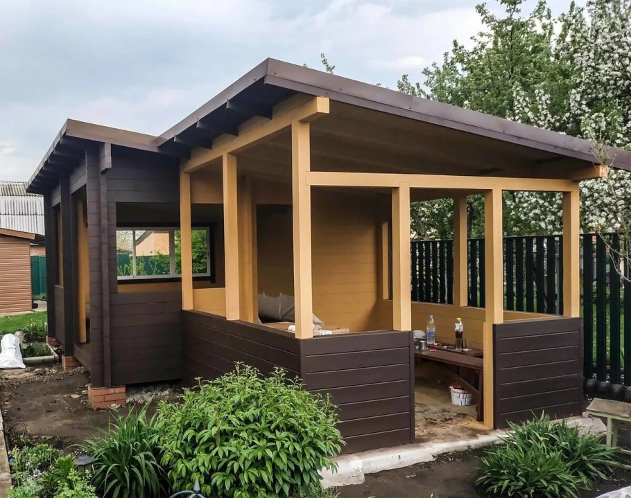 Брусовая беседка Брусландия