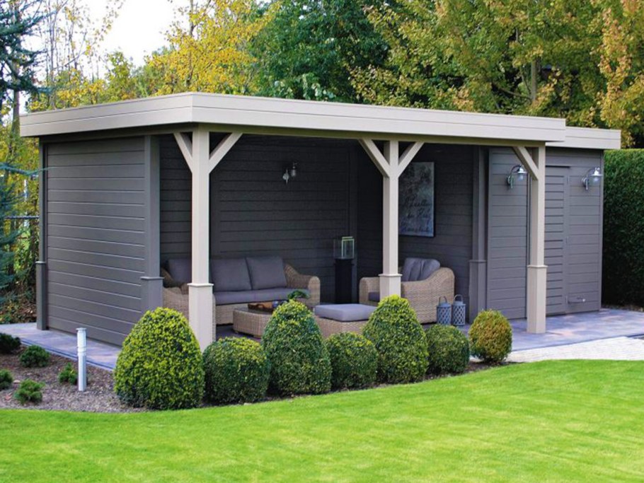 Хозблок с прямоугольной крышей