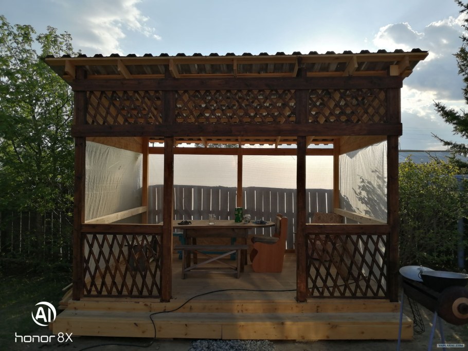 Беседка односкатная 3х3