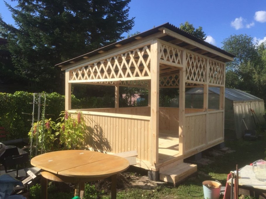 Беседка односкатная 6х3