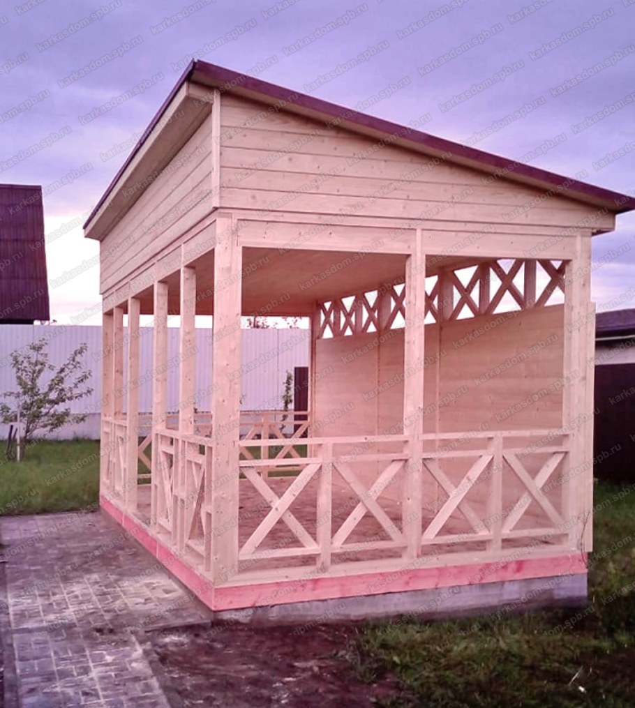Беседка 3на5 односкатная