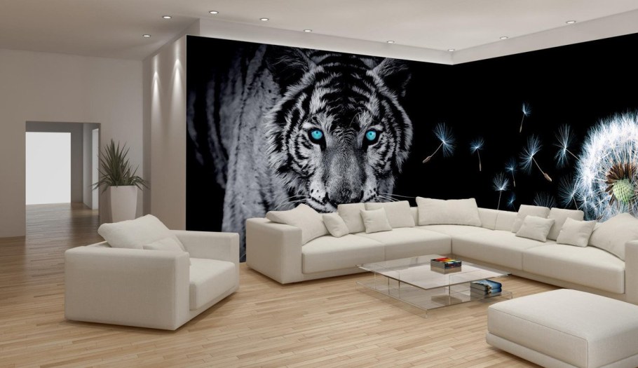 Фотообои с животными в интерьере