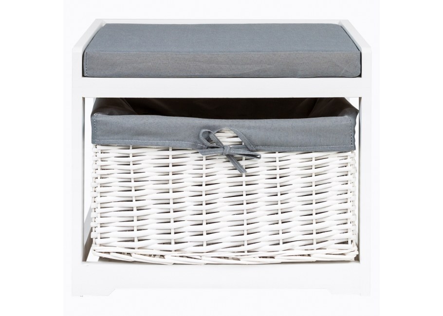 Банкетка Монсоро белая с корзиной