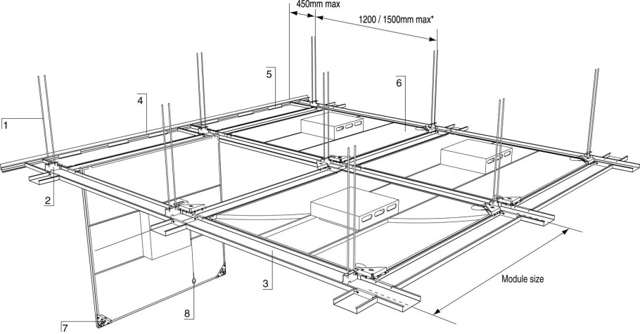 "Подвесной потолок типа "Армстронг" INGERMAX ap600ac/90&#96; ZN Medical"