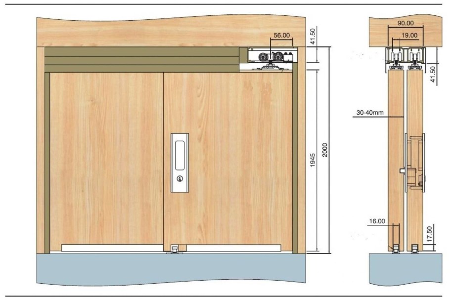 Блоки дверные шкафные двупольные ДШ 20-8