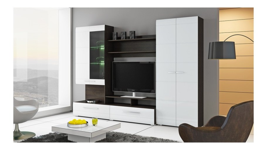 Стенка Вегас 1 белый глянец