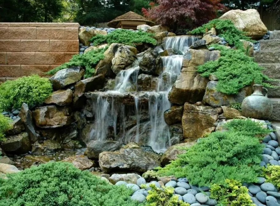 Постройка декорат водопада Каскад