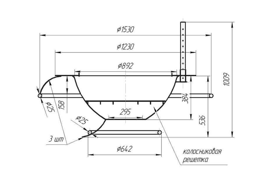 Чертеж костровой чаши