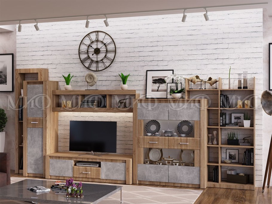 Гостиная Терра сонома/бетон