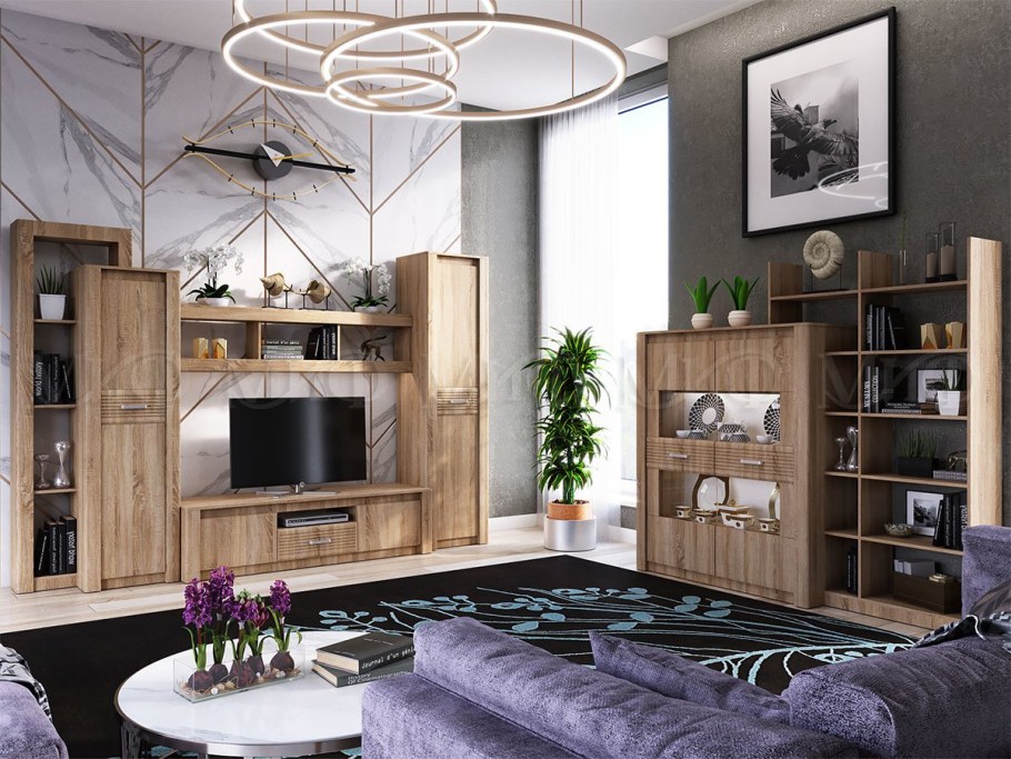 Модульная гостиная Терра дуб сонома (миф)
