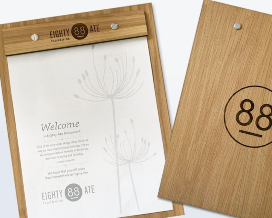 Деревянное меню для ресторана