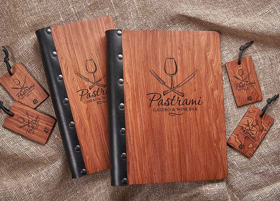 Меню из фанеры для ресторанов