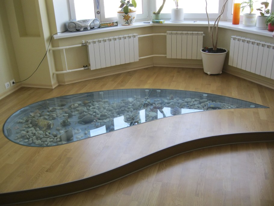 Стеклянный пол в интерьере