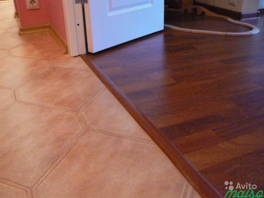 Стык ламината и линолеума