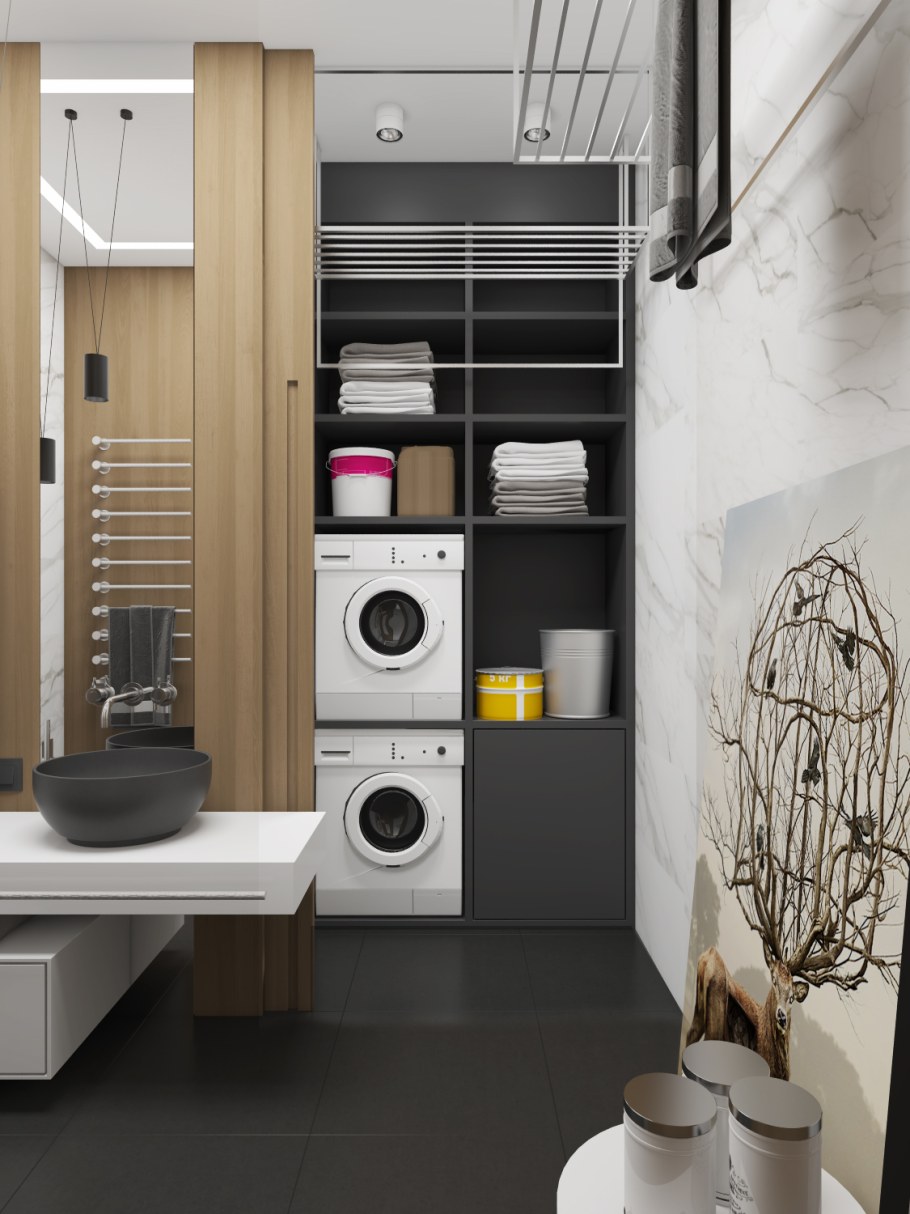 Шкаф для стиральной машины в ванной