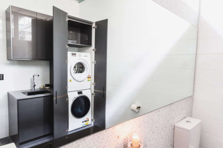 Закрыть стиральную машинку в ванной фасадом