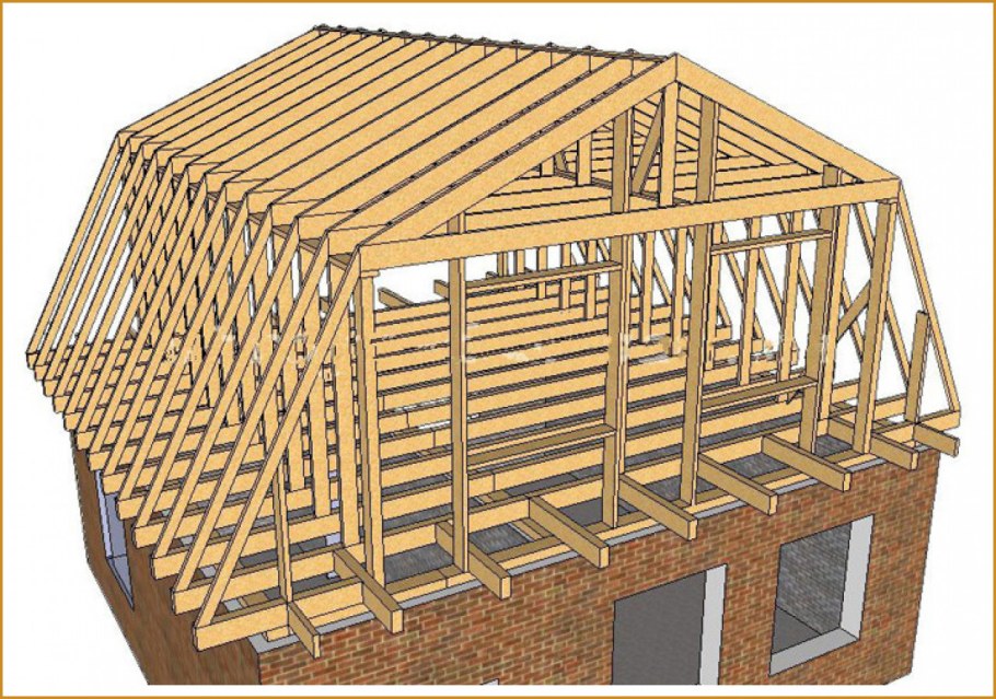 Ендовая стропильная система вальмовая